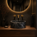 Sirius Black Marble Vessel Sink — Star-Veined