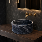 Sirius Black Marble Vessel Sink — Star-Veined