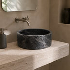 Sirius Black Marble Vessel Sink — Star-Veined