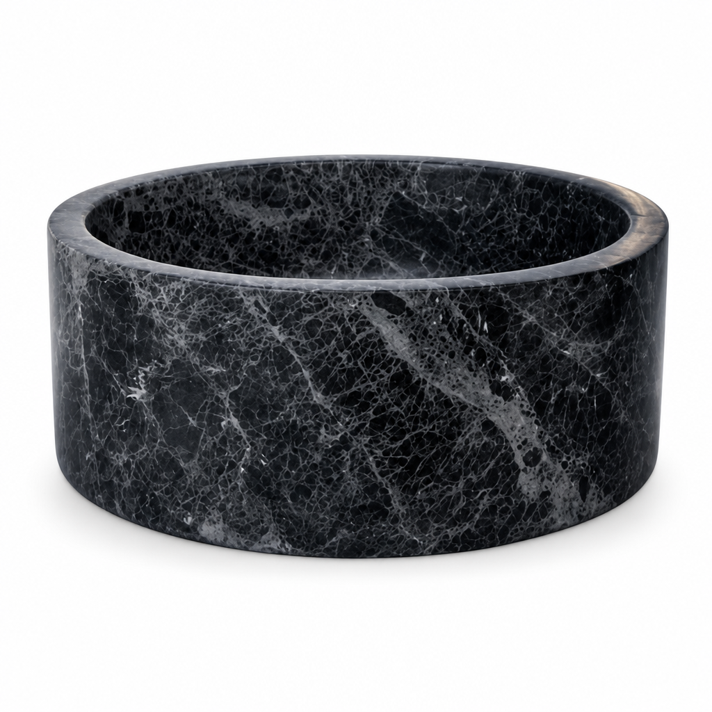 Sirius Black Marble Vessel Sink — Star-Veined