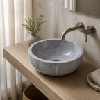 Sirius Silver Marble Vessel Sink — Star-Veined