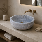 Sirius Silver Marble Vessel Sink — Star-Veined