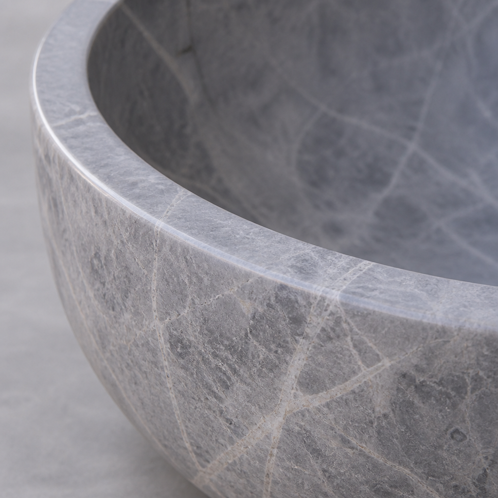 Sirius Silver Marble Vessel Sink — Star-Veined