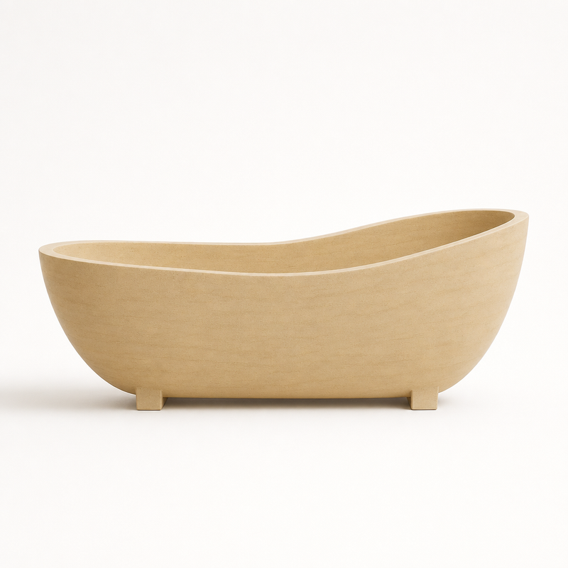 Travertine Freestanding Bathtub — detail 3