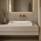Ivory Travertine Compact Vessel Sink