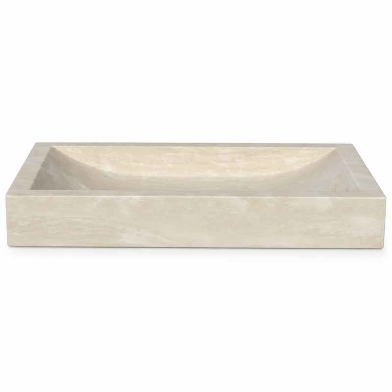 Ivory Travertine Compact Vessel Sink — detail 2