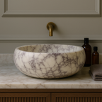 Viola Calacatta Oval Marble Vessel Sink