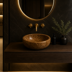 Walnut Brown Travertine Vessel Sink