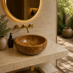 Walnut Brown Travertine Vessel Sink