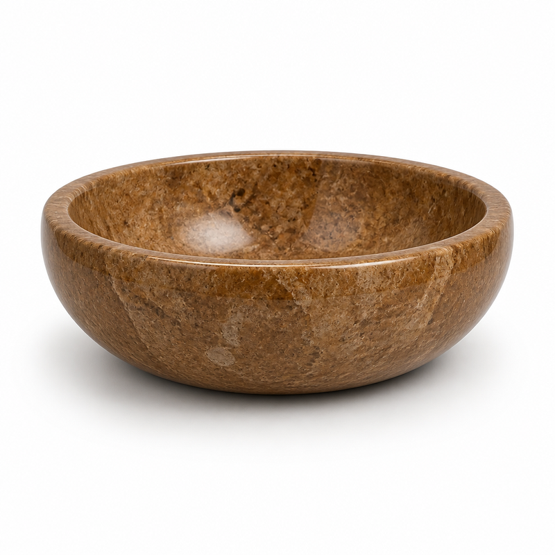 Walnut Brown Travertine Vessel Sink — detail 4