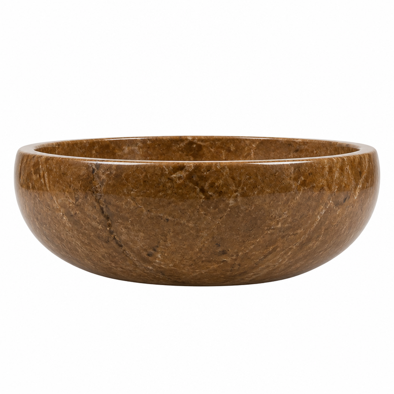Walnut Brown Travertine Vessel Sink — detail 3
